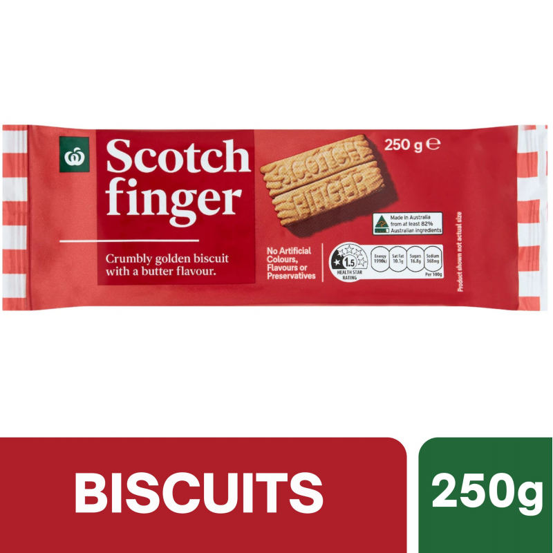 [CLEARANCE Expiry Date: 28/11/2026] Woolworths Scotch Finger Biscuits 250g | Oz Mart
