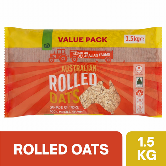[Expiry Date: 25/03/2027] Woolworths Australian Rolled Oats 1.5kg