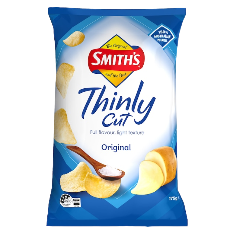[CLEARANCE Expiry: 29/11/26] Smith's Thinly Cut Original Potato Chips 175g