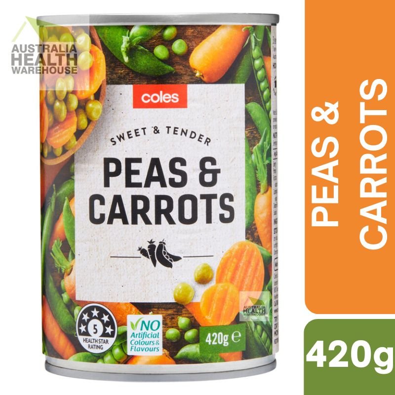 [Expiry Date: 30/09/2029] Coles Peas & Carrots 420g