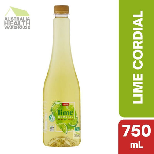 [Expiry: 17/08/2025] Coles Lime Cordial 750mL