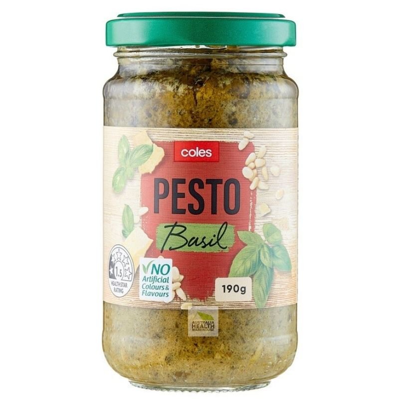[Expiry: 27/06/2027] Coles Pesto Basil 190g