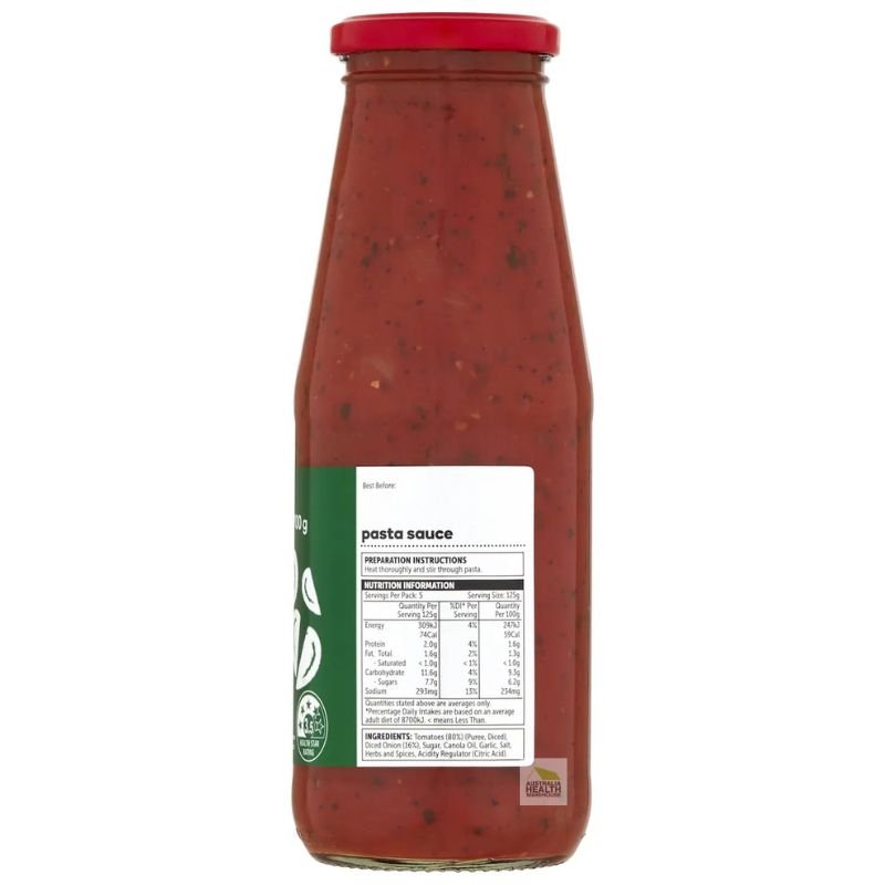 [Expiry Date: 26/09/2026] Woolworths Essentials Chunky Pasta Sauce 700g
