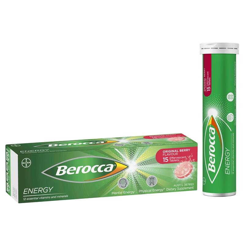 [Expiry: 17/02/2026] Berocca Energy Original Berry 15 Effervescent Tablets