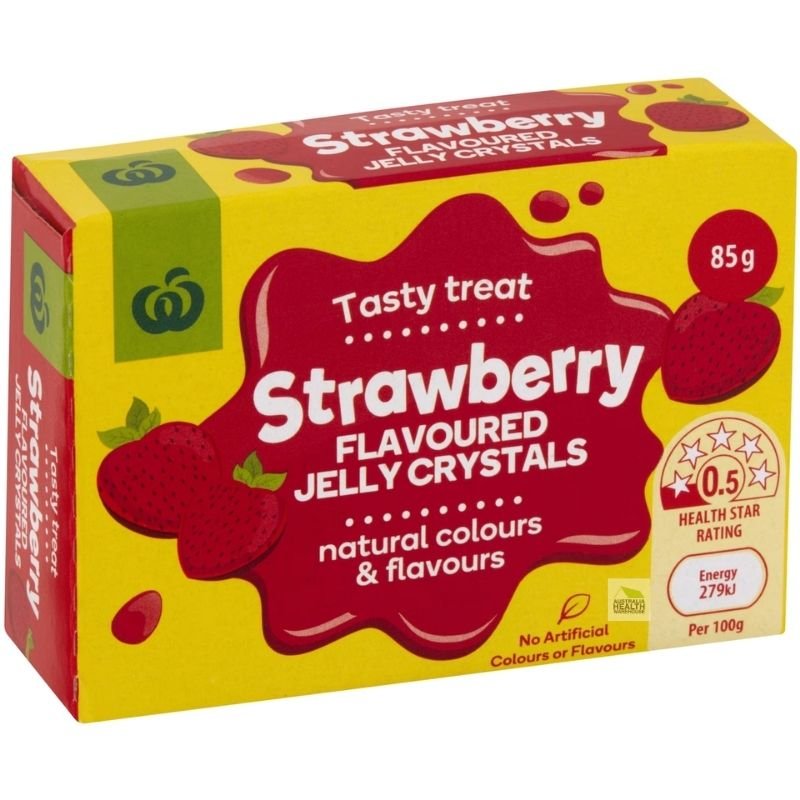 [Expiry Date: 11/11/2026] Woolworths Jelly Strawberry 85g