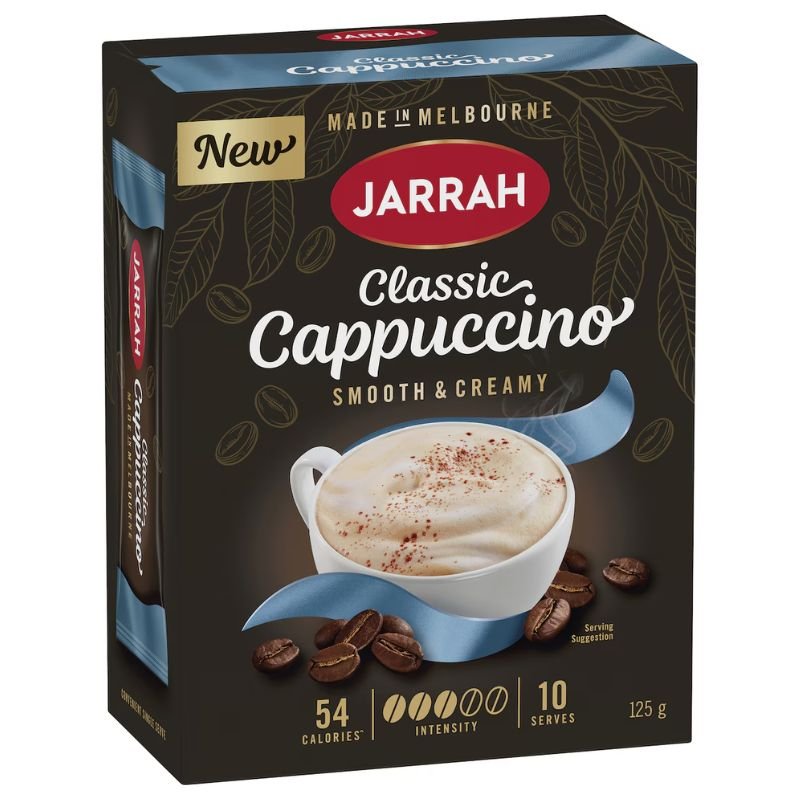 [Expiry: 23/12/2026] Jarrah Cappuccino Satchets 10 Pack 125g