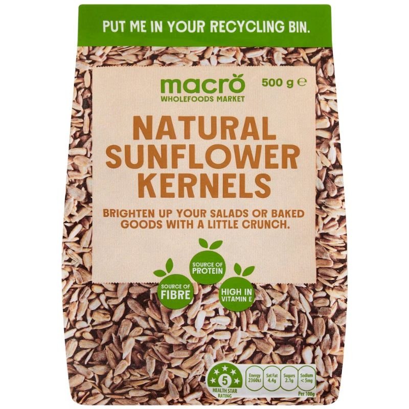 [Expiry Date: 19/03/2027] Woolworths Macro Natural Sunflower Kernels 500g