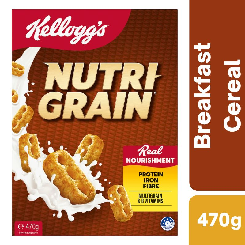 [Expiry Date: 30/09/2026] Kellogg's Nutri Grain Protein Breakfast Cereal 470g