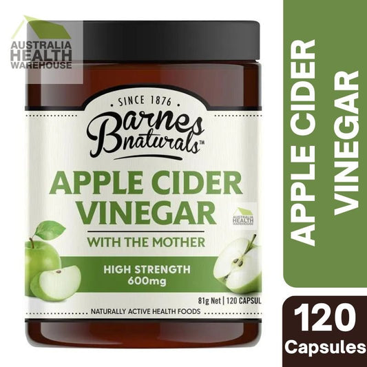 [Expiry: 02/2027] Barnes Naturals Apple Cider Vinegar with The Mother 600mg 120 Capsules