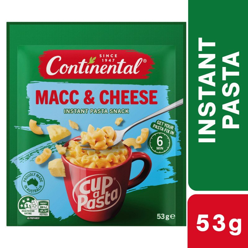 [Expiry Date: 27/08/2027] Continental Macc & Cheese Instant Pasta Snack 53g