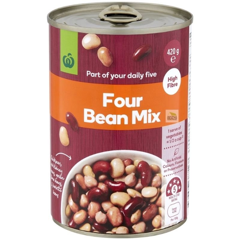 [Expiry Date: 17/06/2028] Woolworths Four Bean Mix 420g |Oz Mart