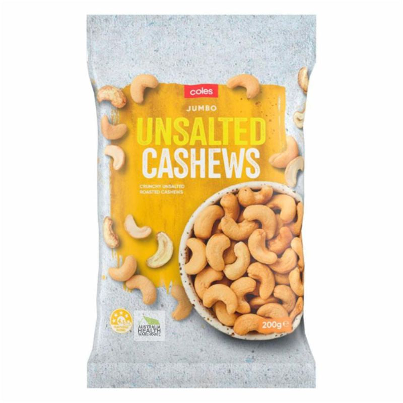 Coles Jumbo Unsalted Cashews 200g