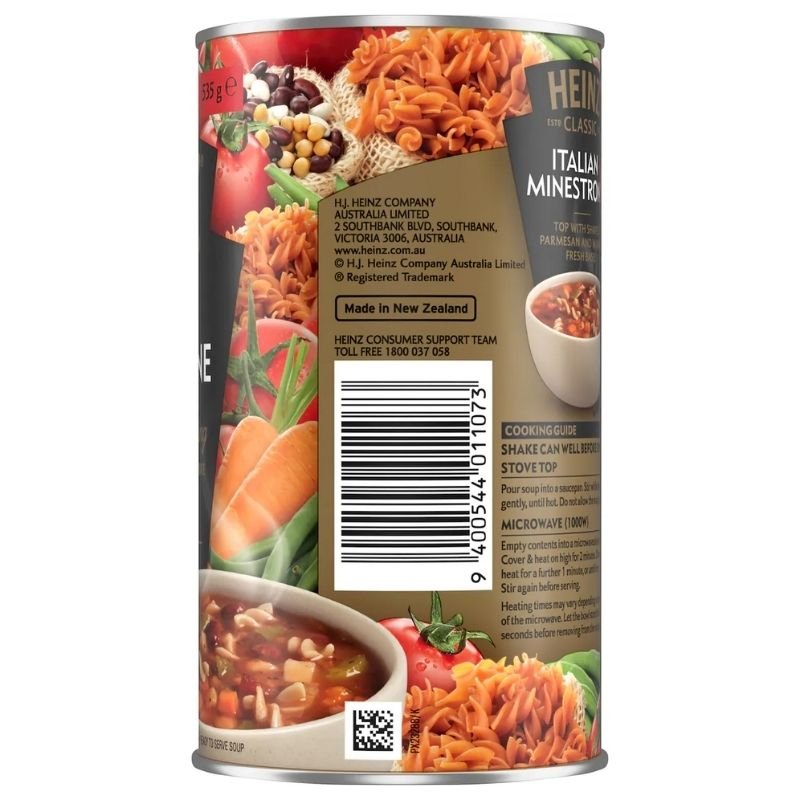 [Expiry Date: 31/07/2028] Heinz Classic Italian Minestrone Soup 535g