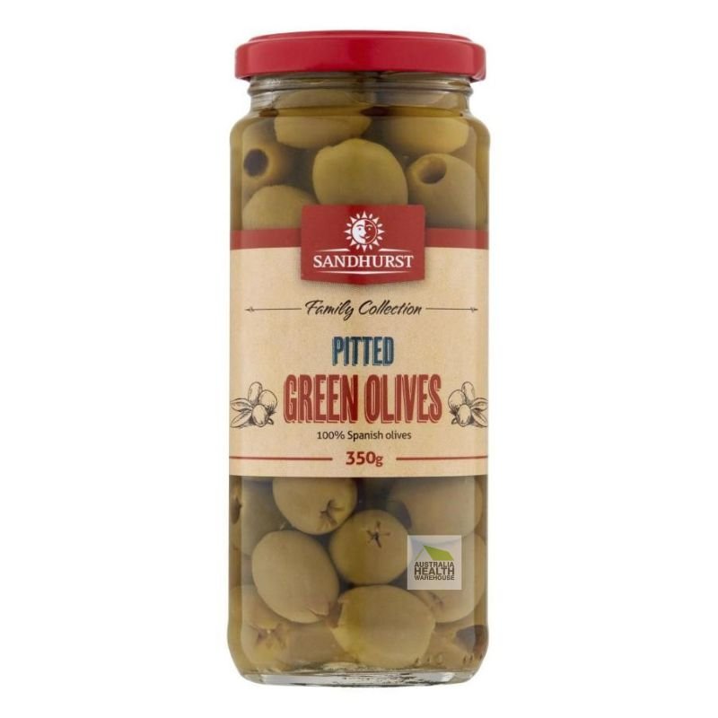Sandhurst Pitted Green Olives 350g