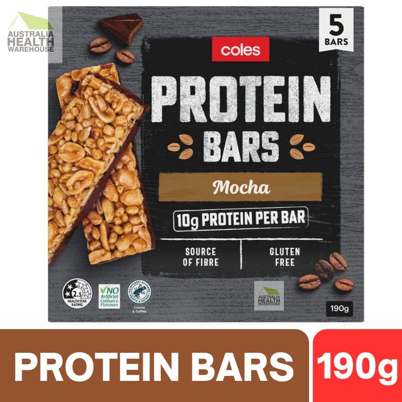 Coles Protein Bars Mocha 5 Bars 190g