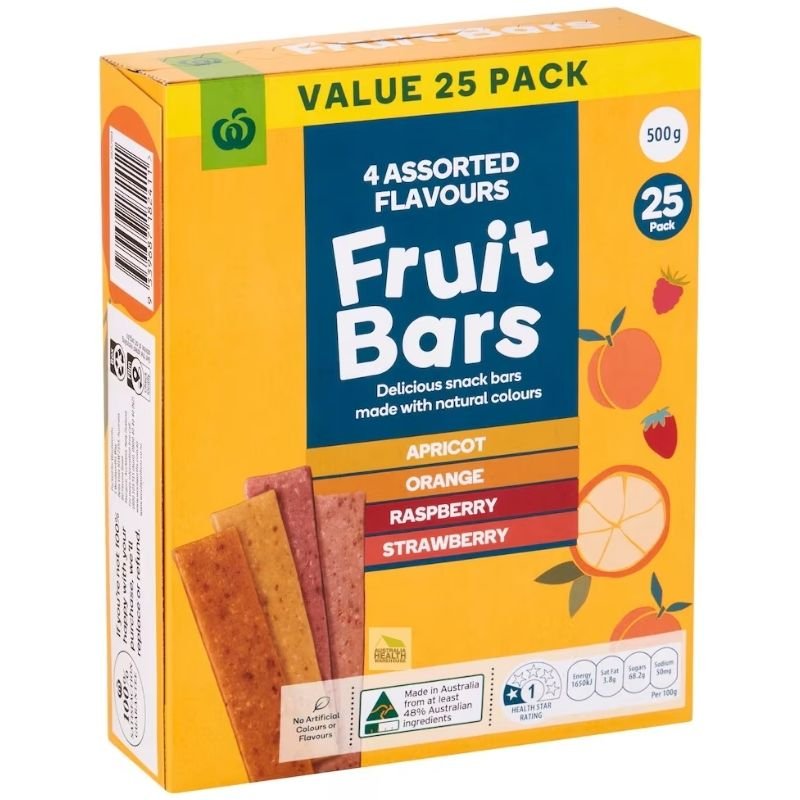 Woolworths Fruit Bars Assorted 25 Pack