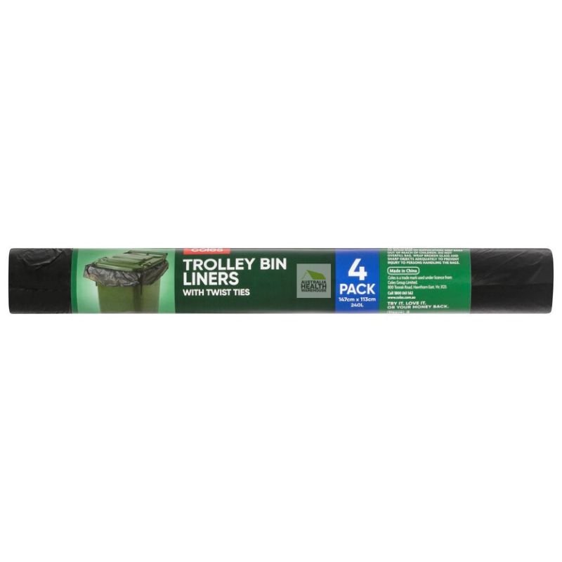 Coles Trolly Bin Liners with Twist Ties 4 Pack