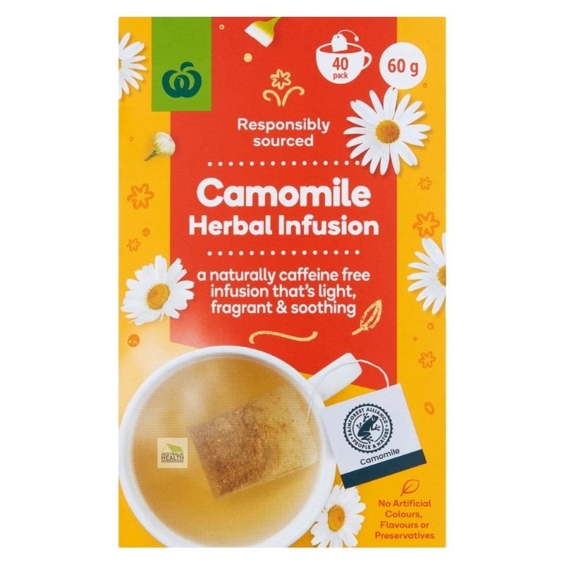 [Expiry Date: 20/11/2027] Woolworths Camomile Herbal Infusion Tea 40 Pack 60g|Oz Mart