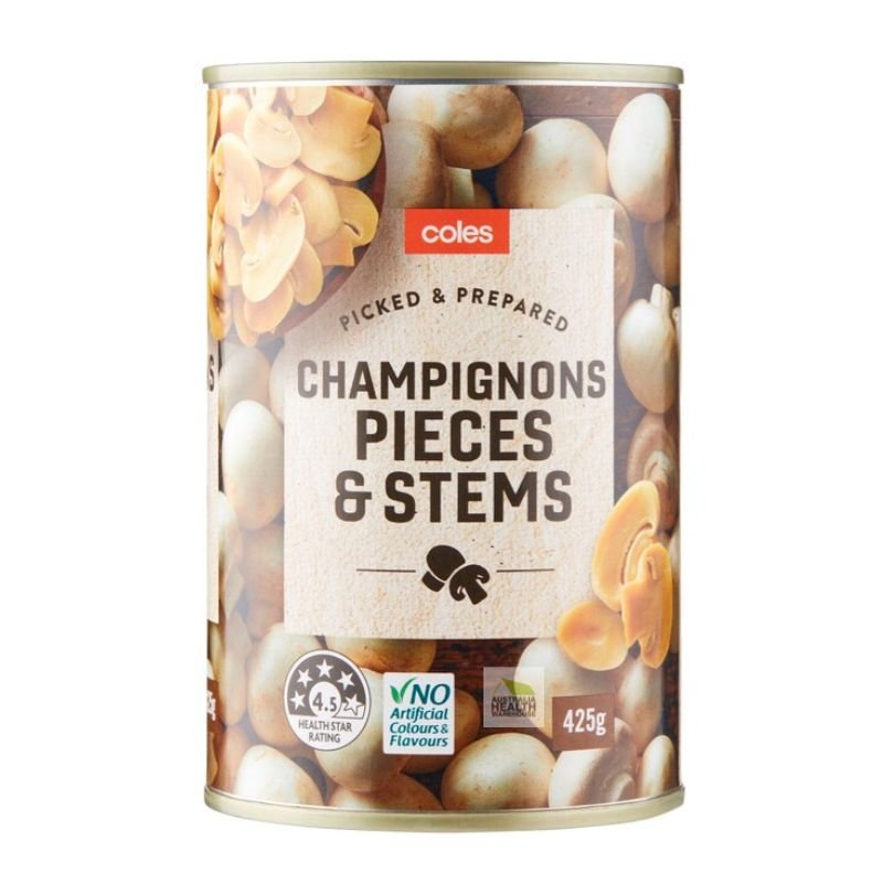 Coles Champignons Pieces & Stems 425g