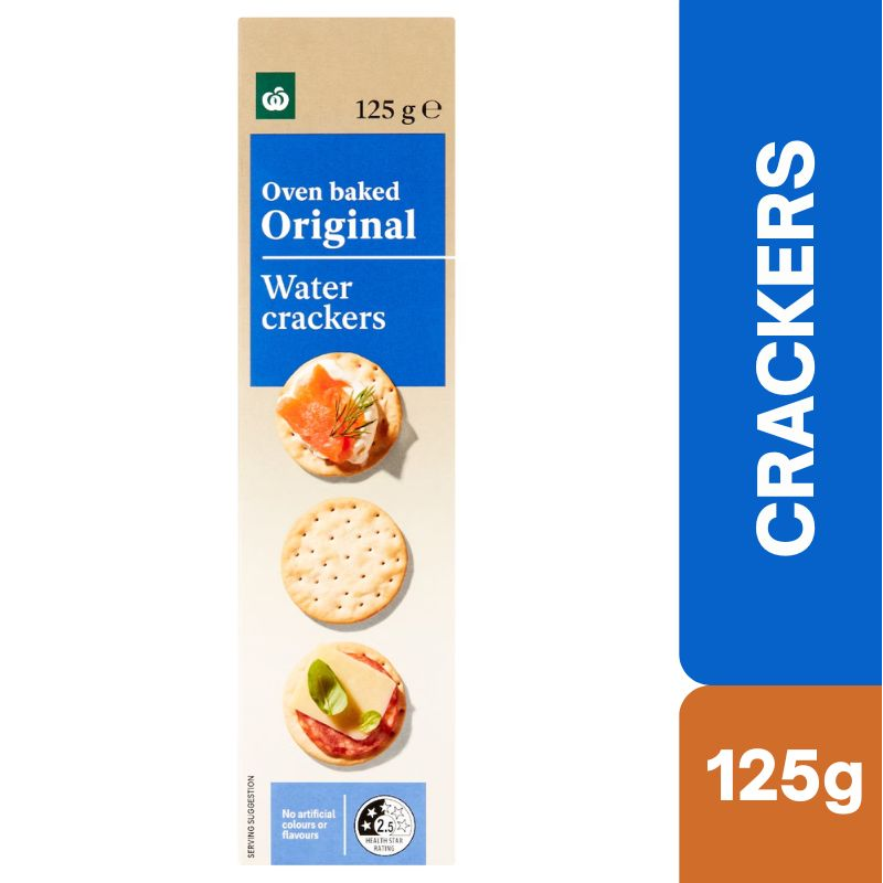 [Expiry: 20/11/2026] Woolworths Plain Water Crackers 125g