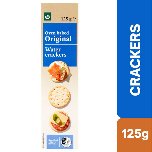 [Expiry: 20/11/2026] Woolworths Plain Water Crackers 125g