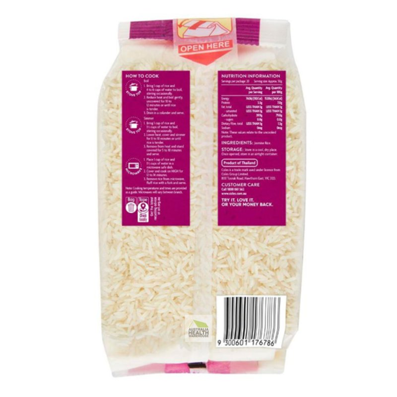 Coles Fragrant Jasmine Rice 1kg