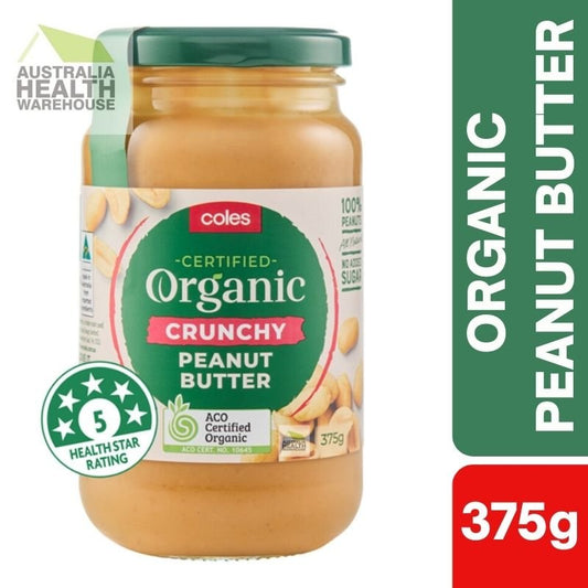 [Expiry: 17/11/2026] Coles Organic Crunchy Peanut Butter 375g