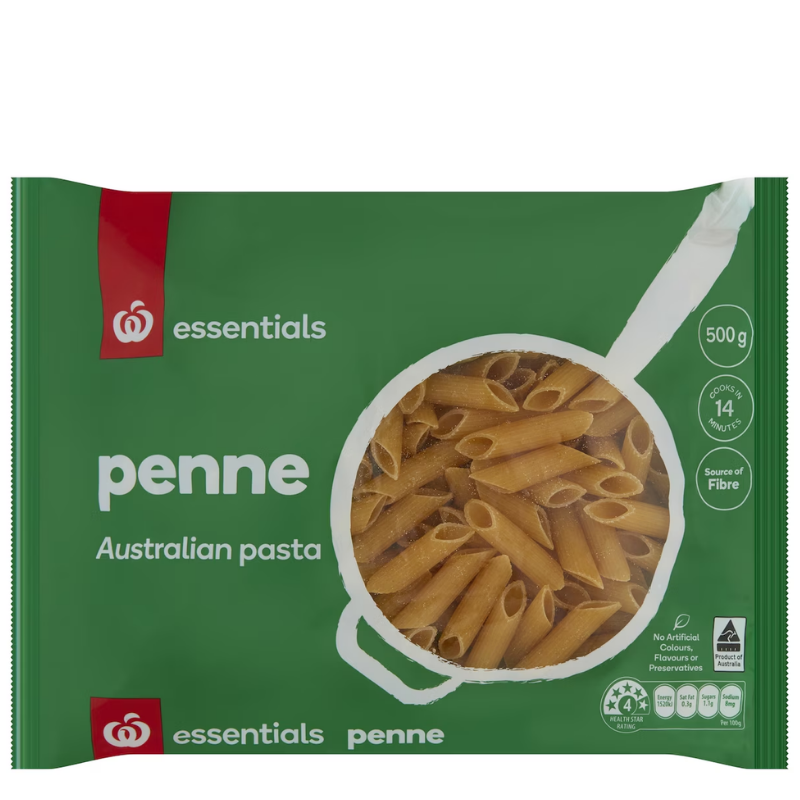 [Expiry Date: 09/2027] Woolworths Essentials Penne Pasta 500g