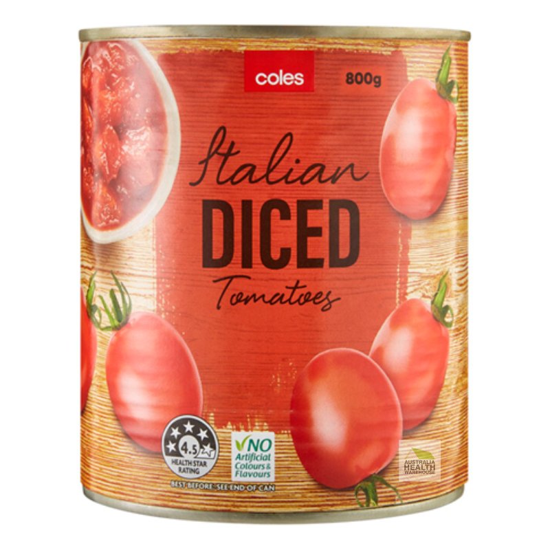 [Expiry Date: 30/07/2027]  Coles Italian Diced Tomatoes 800g