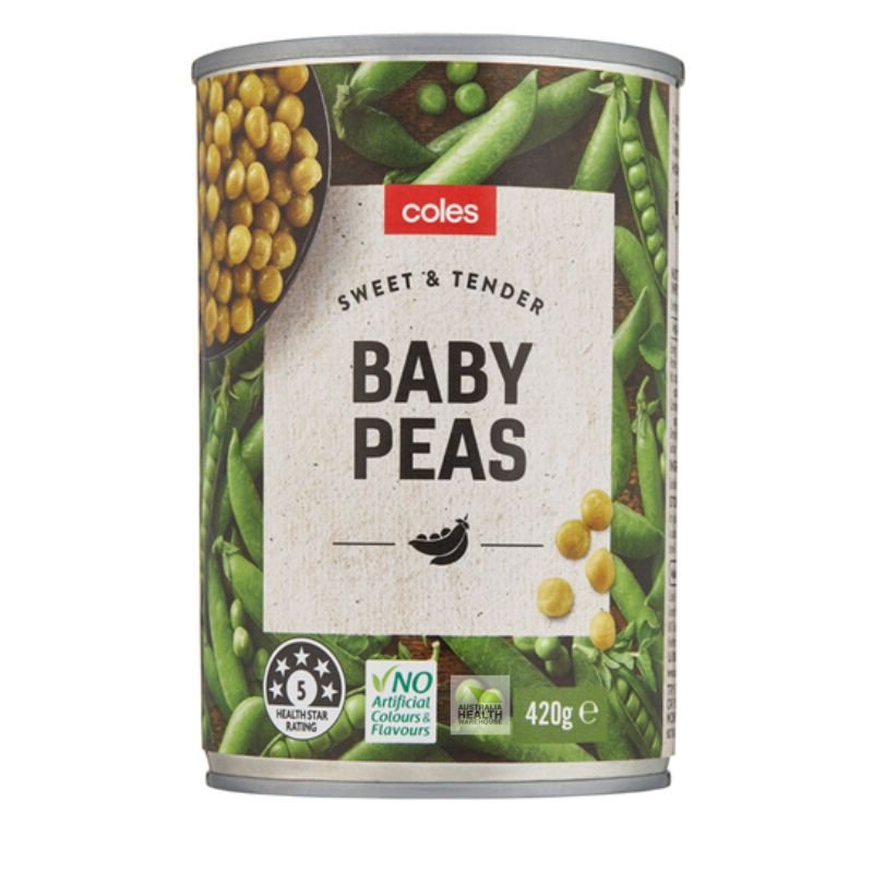 [Expiry Date: 30/06/2028] Coles Baby Peas 420g