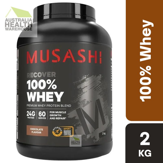 [Expiry: 09/2027] Musashi 100% Whey - Chocolate Milkshake flavour 2kg