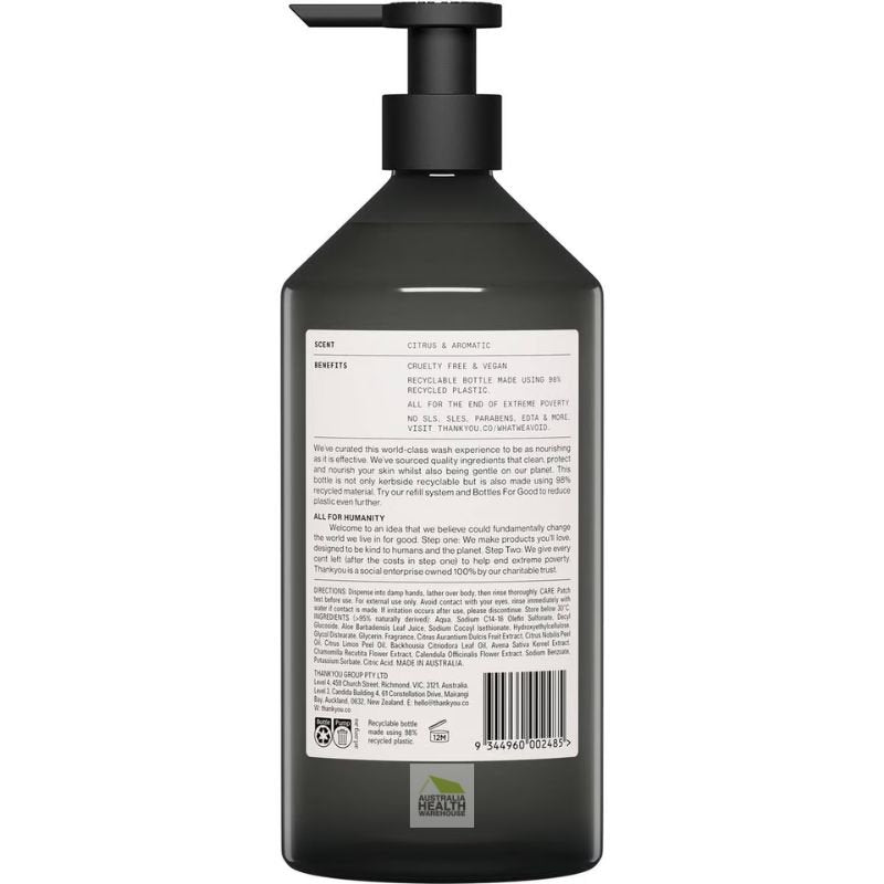 [DAMAGE BOTTLE] Thankyou Botanical Lemon Myrtle & Oat Milk Body Wash 1 Litre