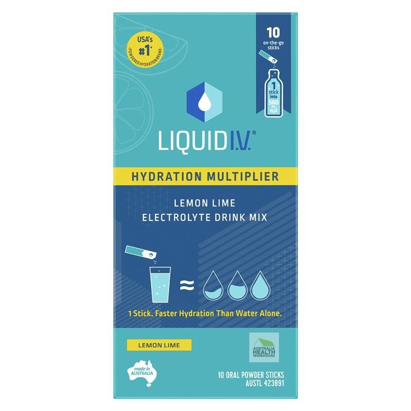 [Expiry: 08/2025] Liquid I.V. Hydration Multiplier 10 Powder Sticks - Lemon Lime Flavour