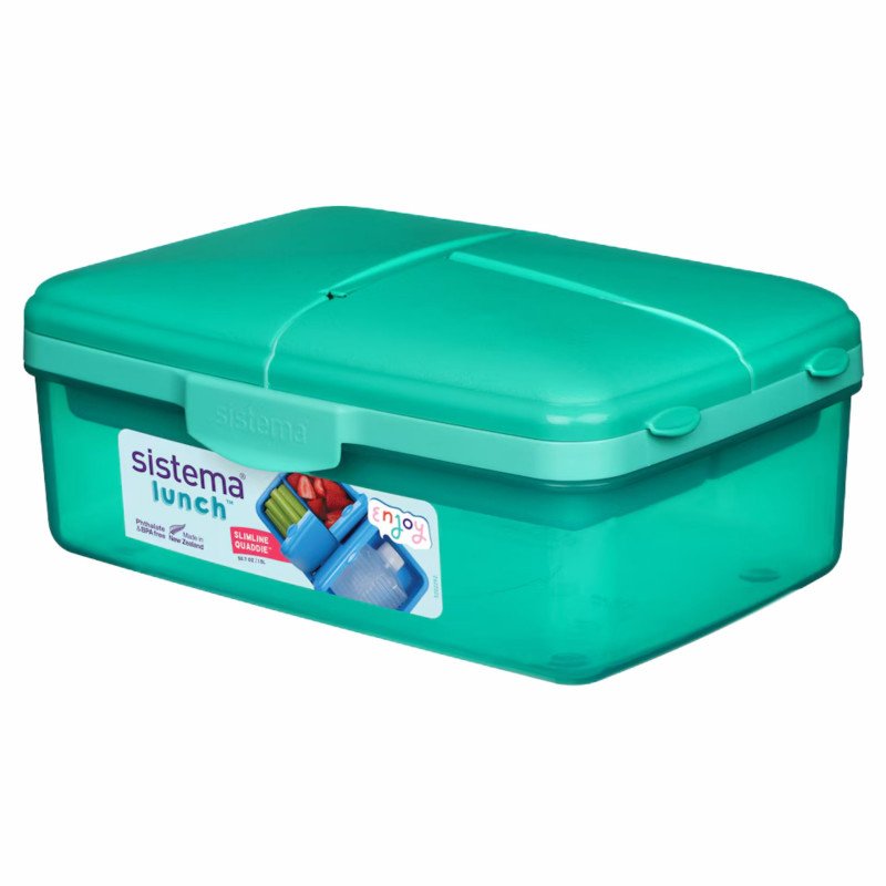Sistema Lunch Slimline Quaddie Food Container 1.5 Litre (Green)