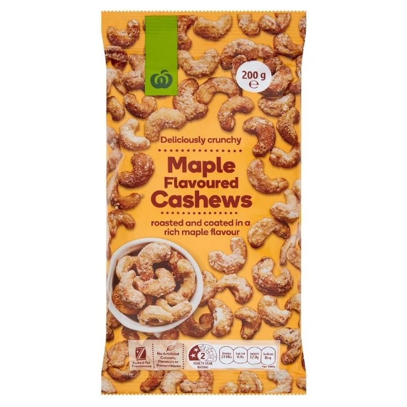 Woolworths Cashews Maple Flavoured 200g