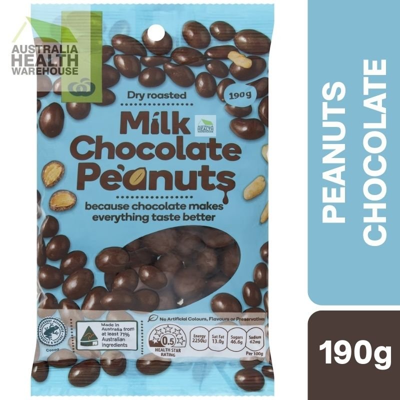 Woolworths Milk Chocolate Peanuts 190g