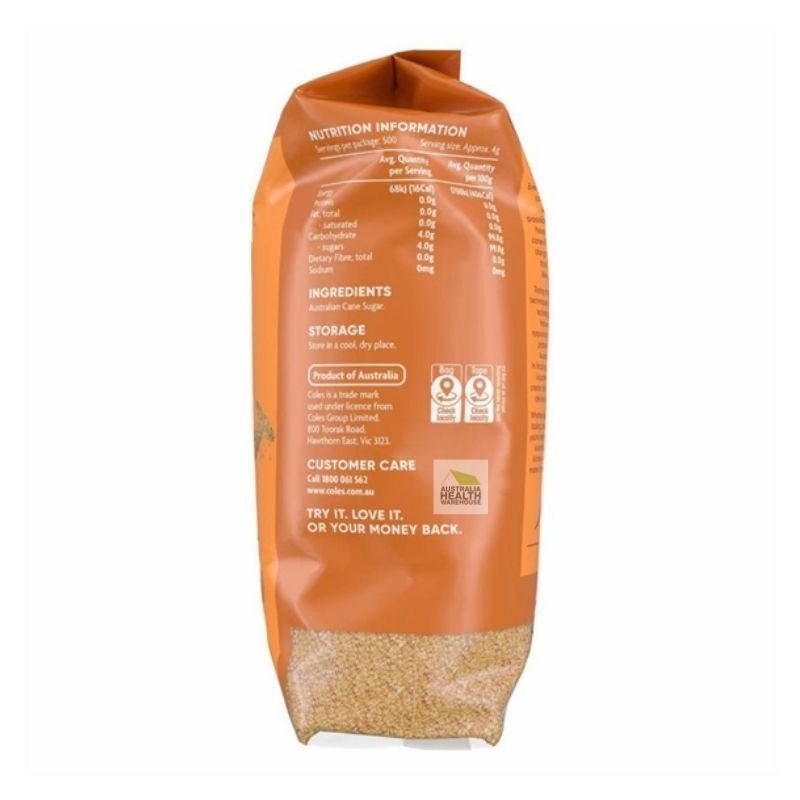 [Expiry Date: 06/09/2027] Coles Australian Raw Sugar 2kg
