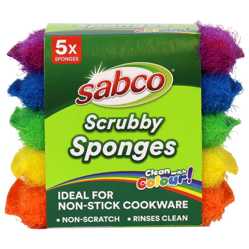 Sabco Scrubby Sponges Rainbow 5 Pack