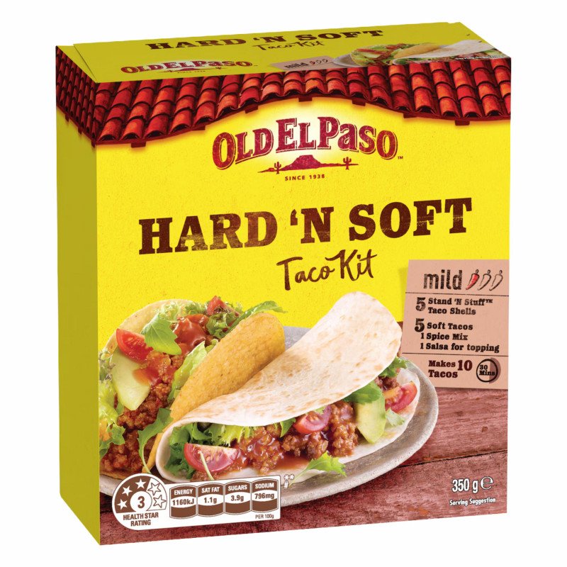 [Expiry Date: 08/03/2027] Old El Paso Hard 'N Soft Taco Kit Mexican Style 350g