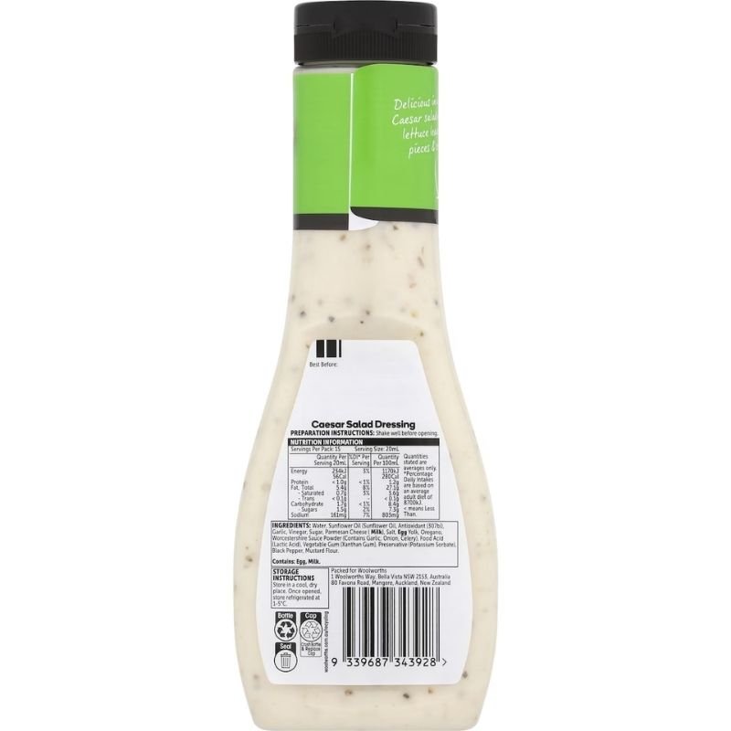[Expiry Date: 18/11/2026] Woolworths Caesar Salad Dressing 300mL