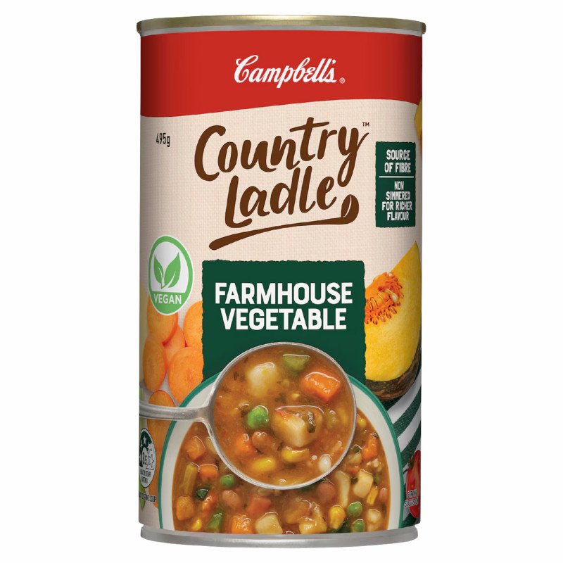 [Expiry Date: 29/01/2028] Campbell's Country Ladle Soup Can Farmhouse Vegetable 495g