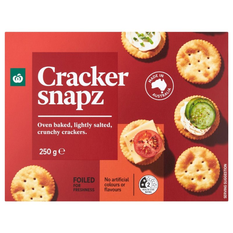 [CLEARANCE Expiry Date: 25/04/2026] Woolworths Cracker Snapz 250g