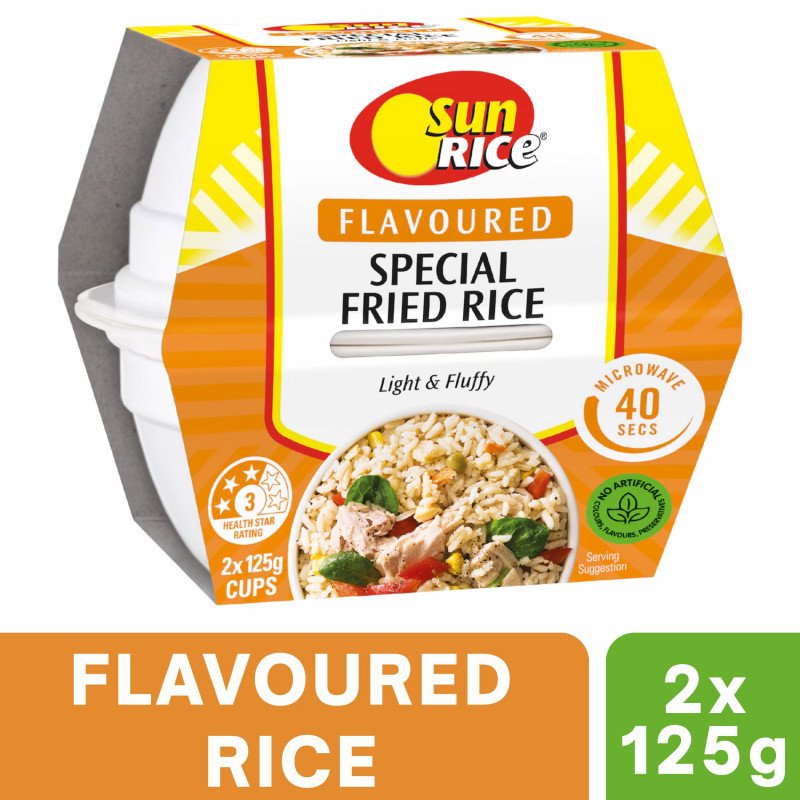 [Expiry Date: 17/02/2027] Sunrice Microwave Flavoured Special Fried Rice Cups 2 x 125g