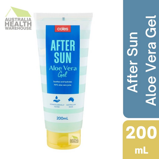 Coles Aftersun Aloe Vera Gel Tube 200mL