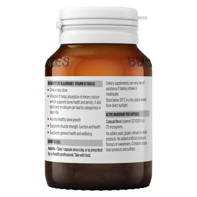 [Expiry: 30/07/2028] Blackmores Vitamin D3 1000IU 130 Capsules