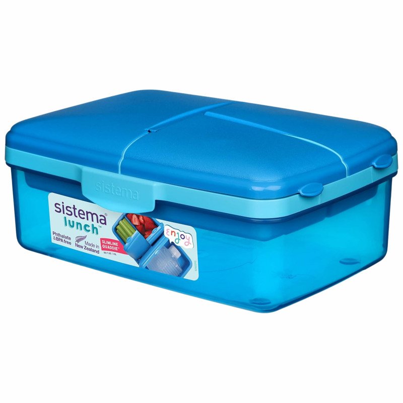 Sistema Lunch Slimline Quaddie Food Container 1.5 Litre (Blue)