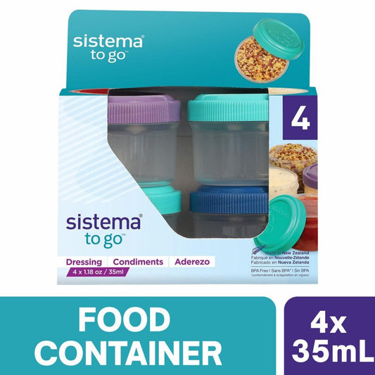 Sistema To Go Dressing Food Container 35mL x 4 pack