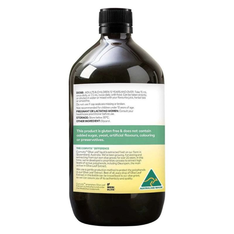 [Expiry: 09/2026] Comvita Olive Leaf Extract Peppermint Flavour 1 Litre