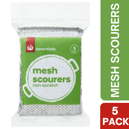 Woolworths Essentials Non-Scratch Sponge Scourer 5 Pack