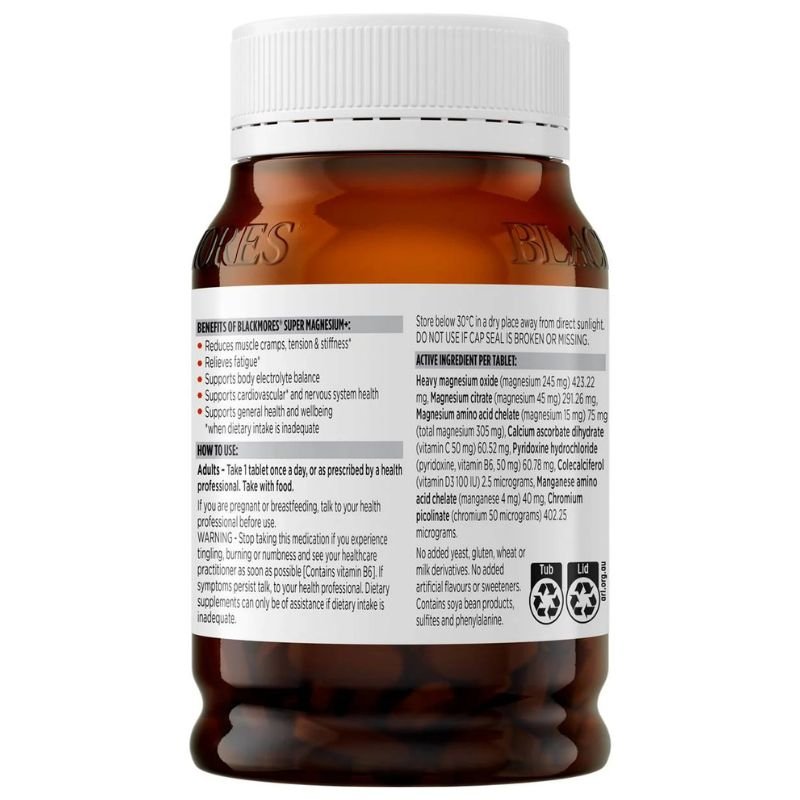 [Expiry Date: 30/09/2027] Blackmores Super Magnesium Plus 180 Tablets